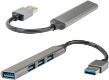 Hub 4smarts 4in1 3x USB-A 2.0, 1x USB-A 3.0 grigio siderale