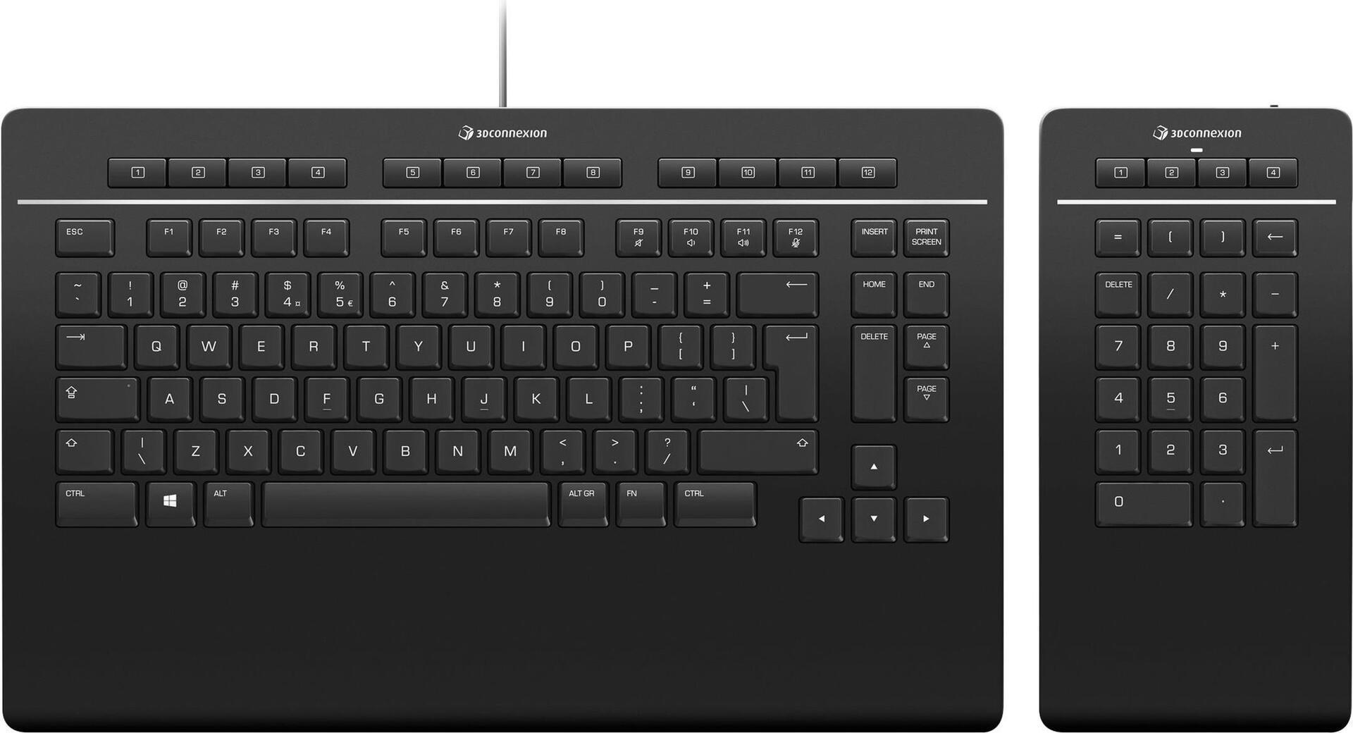 3Dconnexion Keyboard Pro with Numpad tastiera Ufficio USB RF Wireless Bluetooth QWERTY US International Nero (3Dconnexion Key