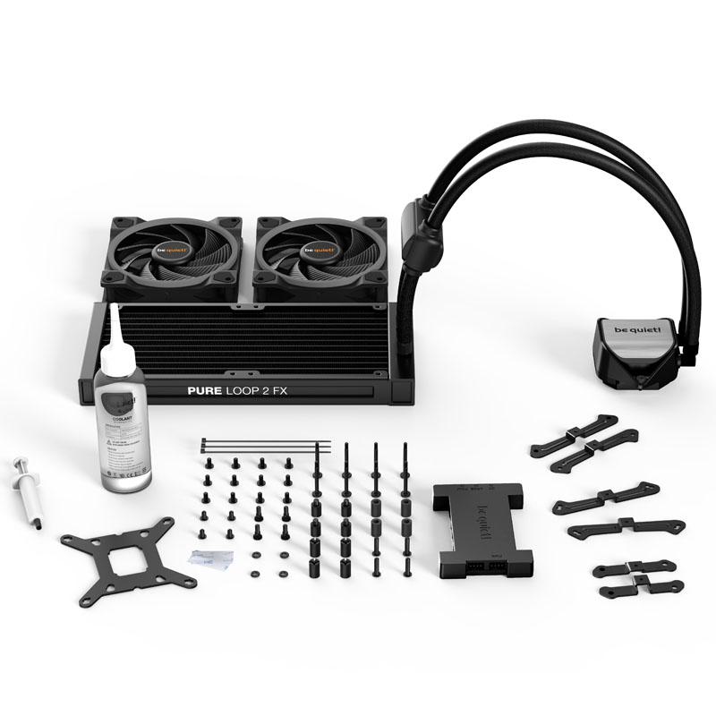 be quiet Pure Loop 2 FX AiO Liquid CPU Cooler Universal Socket 240mm Radiator 2 x Light Wings 120mm PWM High Speed 2500RPM Addr