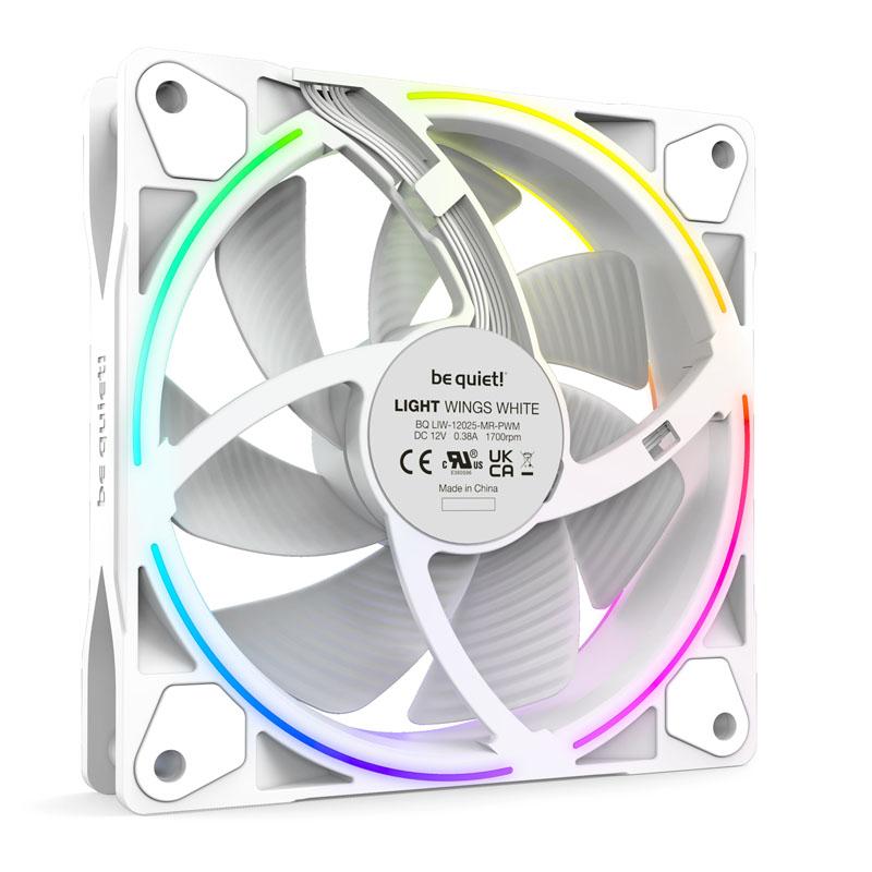 Be Quiet! [BL100] Light Wings 12cm PWM ARGB Case Fans x3, Rifle Bearing, 18 LEDs, Front & Rear Lighting, Up to 1700 RPM, ARGB H