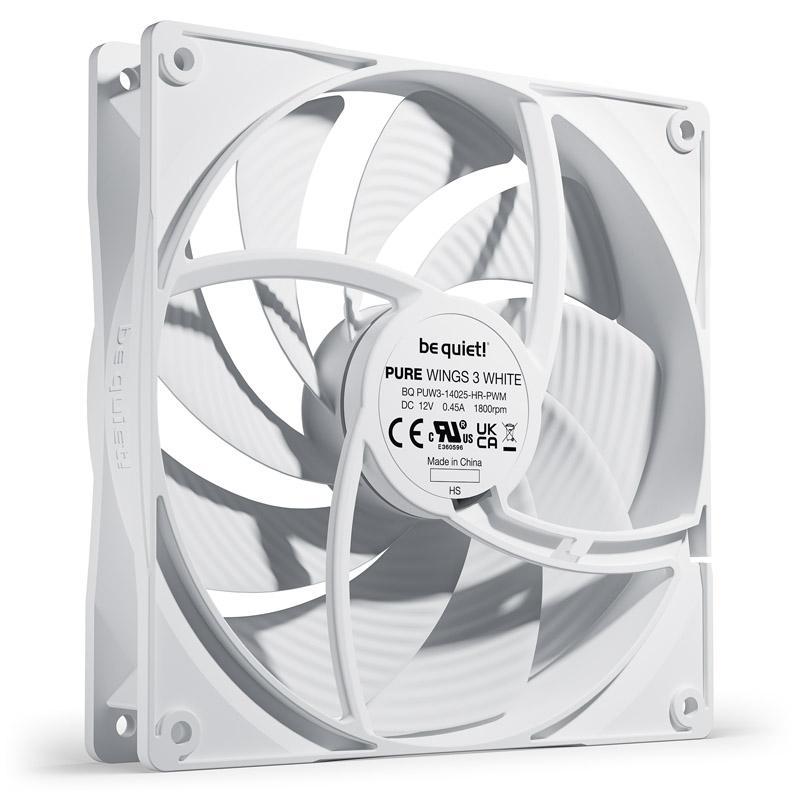 be quiet Pure Wings 3 140mm PWM high-speed White Case per computer Ventilatore 14 cm Bianco 1 pz