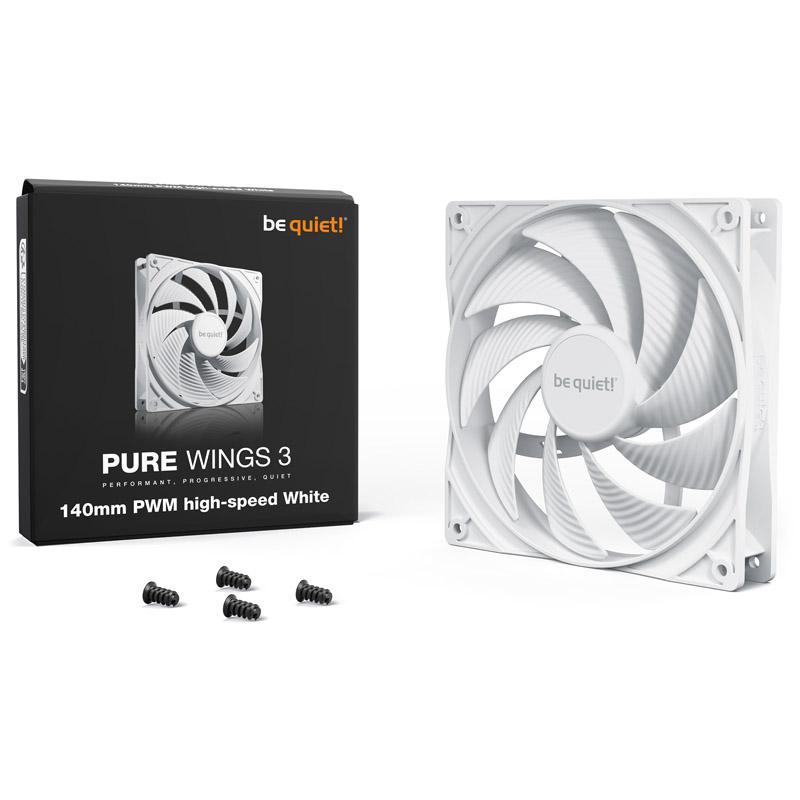 be quiet Pure Wings 3 140mm PWM high-speed White Case per computer Ventilatore 14 cm Bianco 1 pz