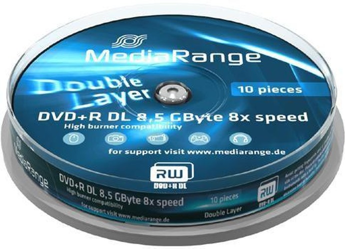 DVD+R MediaRange 8.5GB 10pcs