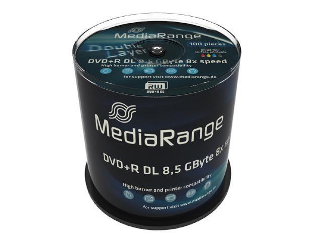 MediaRange DVD+R DL 8,5 GB 240 min 8x stampabile, pacchetto 100 ECO