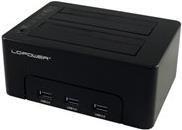 Docking station per HDD USB 3.0 LC-POWER per HDD/SSD SATA da 2,5''/3,5'', incl. 3 porte