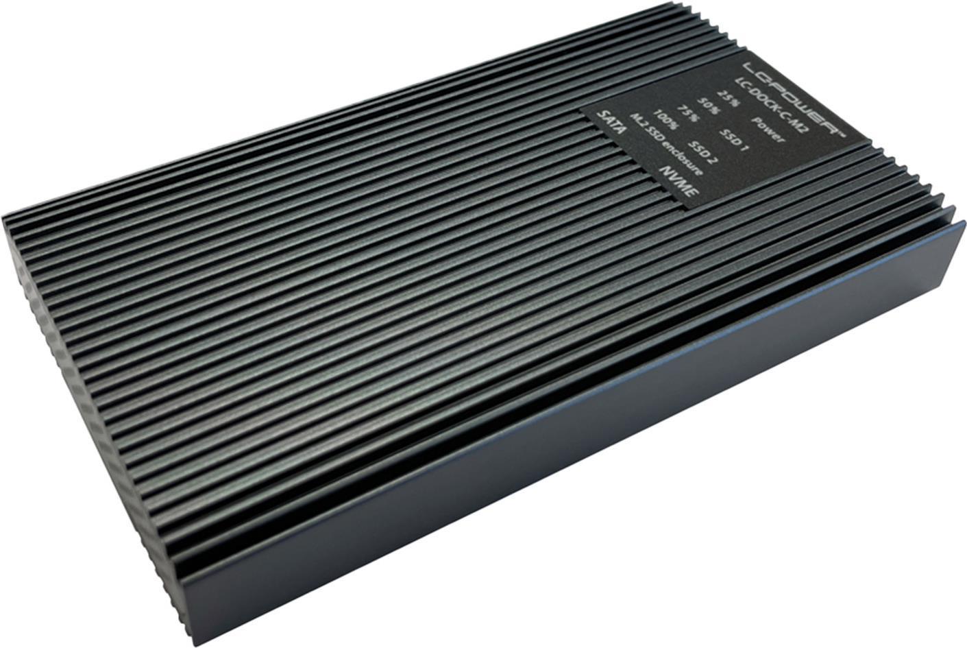 Docking station USB 3.2 LC-POWER per NVMe e SATA-M.2, USB-C, USB 3.2 2x1