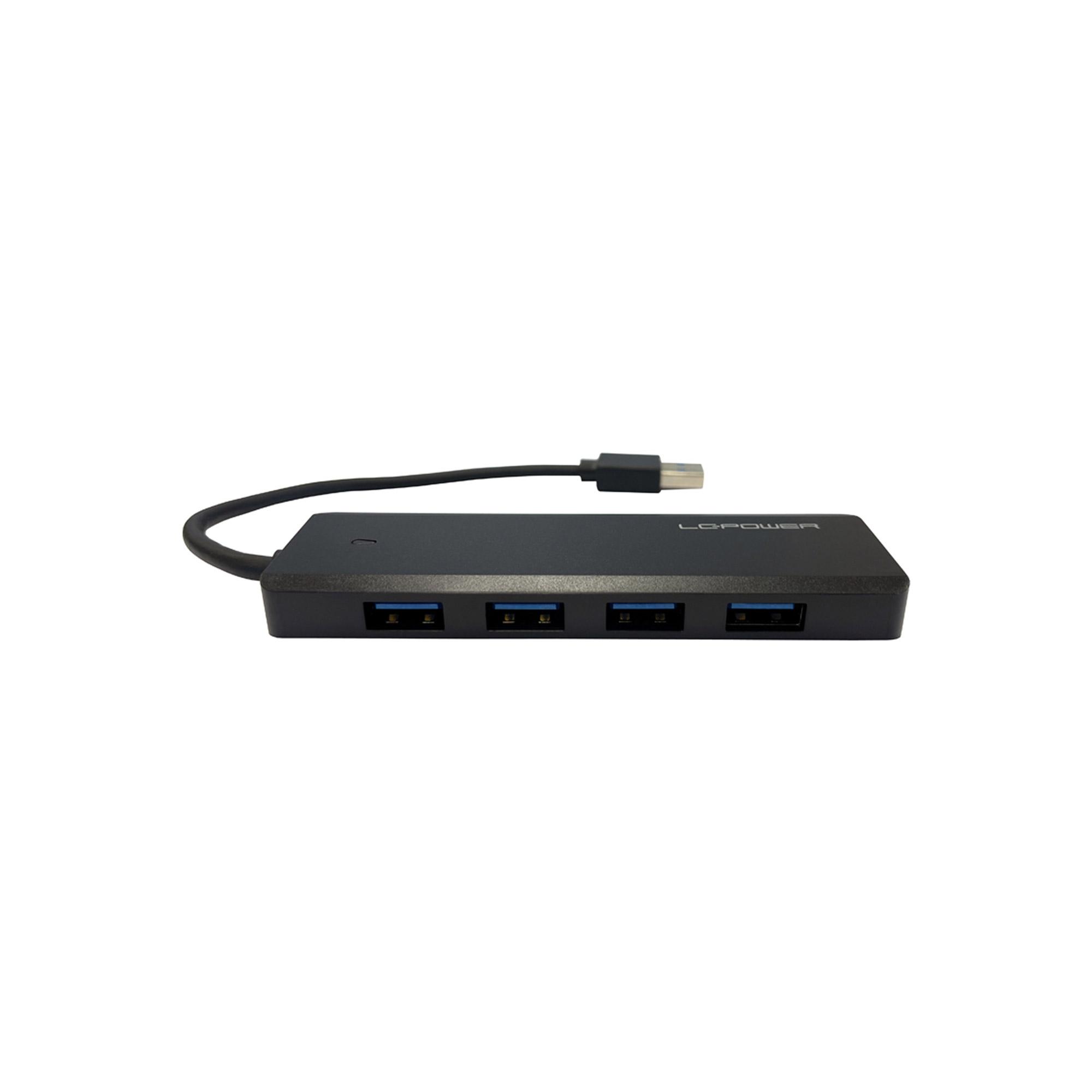 LC-Power LC-HUB-U3-4-V2 hub di interfaccia USB 3.2 Gen 1 [3.1 Gen 1] Type-A 5 Mbit/s Nero (LC Power LC-HUB-U3-4-V2 - hub - 4 po