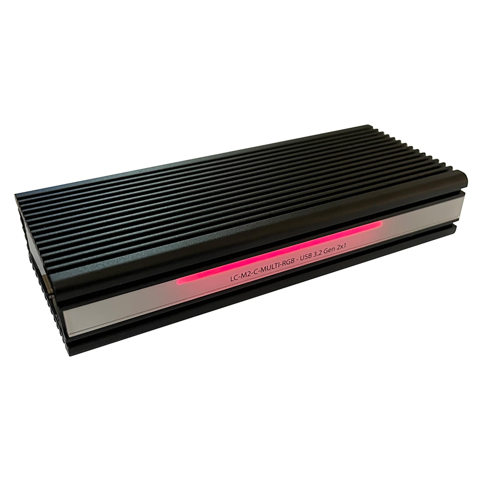 Custodia LC-POWER USB-C per NVMe o SATA USB3.2 Gen.2x1,RGB