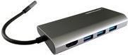 LC-POWER USB 3.2 HUB-C-Multi-5 Hub esterno con lettore di schede, ricarica e HDMI