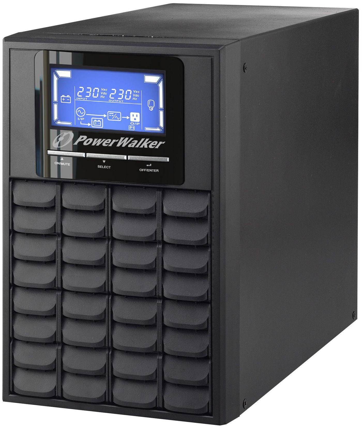 PowerWalker VFI 1000C LCD Doppia conversione [online] 1 kVA 800 W 3 presa[e] AC (VFI 1000C LCD 1000VA/800W - Online, Unique bla