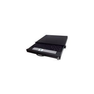 Cassetto da tastiera da 19 "con tastiera e trackball per l'attaccamento a 2 longaroni, 1 He, Black Ral 9005 per l'installazione