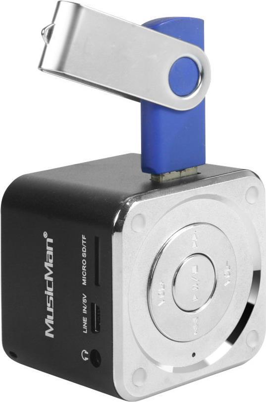 Technaxx Mini Musicman SoundStation Black - Mini Storker / Stazione audio portatile con lettore MP3 in build - Black (3527)