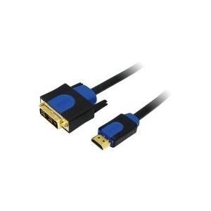 LogiLink HDMI Cavo ad alta velocità, con cavo Ethernet - DVI, connessione 3M: HDMI -A 19 Plugs Pol - DVI -D 18+1 Plug (CHB3103)