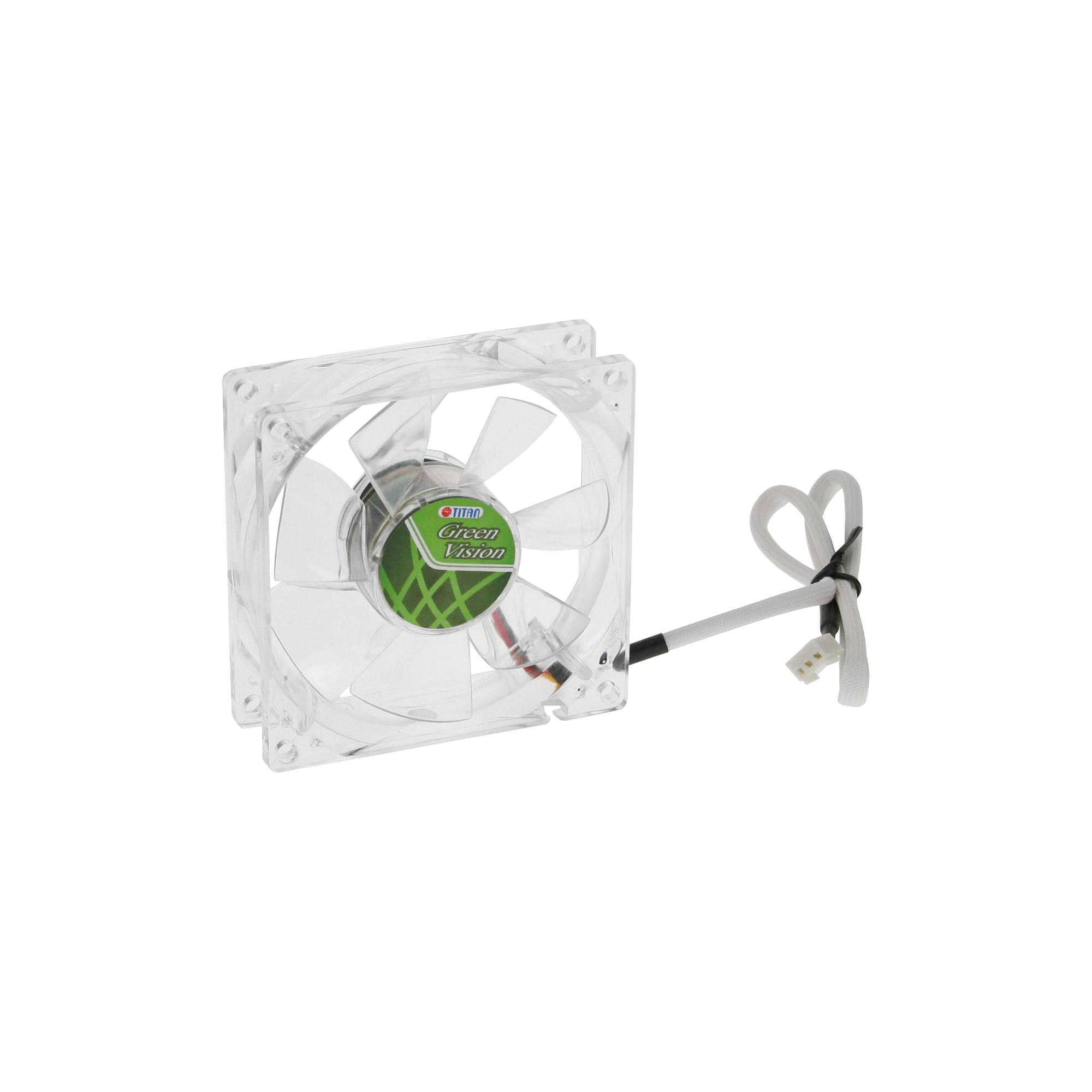 Titan Green Vision Housing Fan, 80 x 25 x 80 mm 1400 rpm, 17,0 dB (a) Sviluppo di rumore, 29,49 cmb/h (TFD-8025GT12Z)