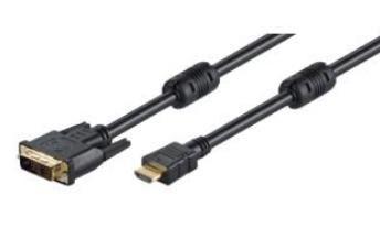 M-Cab HDMI/DVI-D cable 2m black Nero (2M HDMI DVI -D 181 CABLE GOLD - M/M FULL HD BLACK)