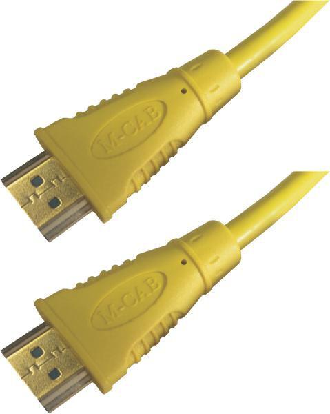 M-Cab 7000996 cavo HDMI 2 m HDMI tipo A Standard Giallo (HDMI CABLE 4K30HZ 2M YELLOW - W/ETHERNET 1.4)
