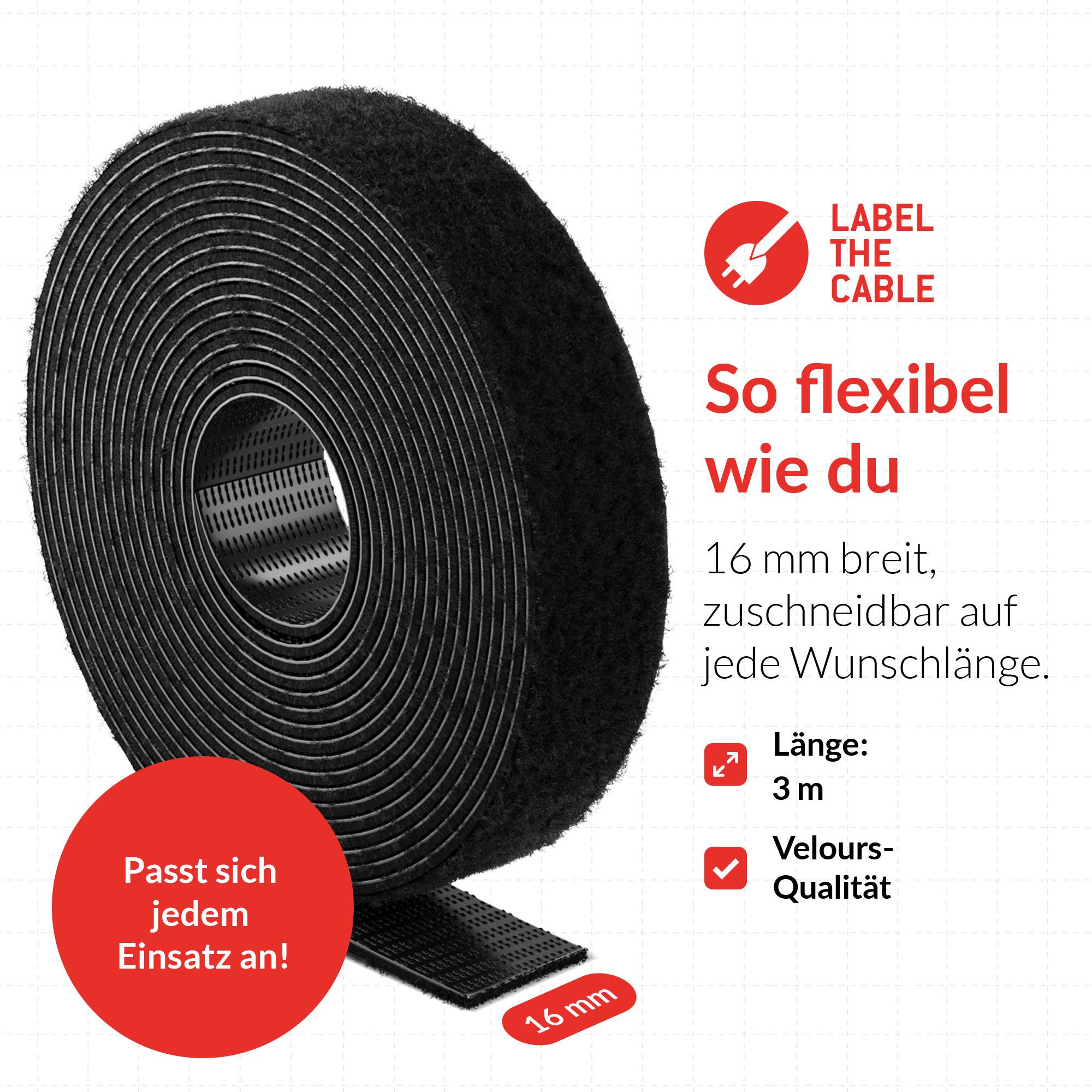 Label-the-cable LTC 1210 fascetta Nero (LTC Roll Cable Management Tape Roll [black])