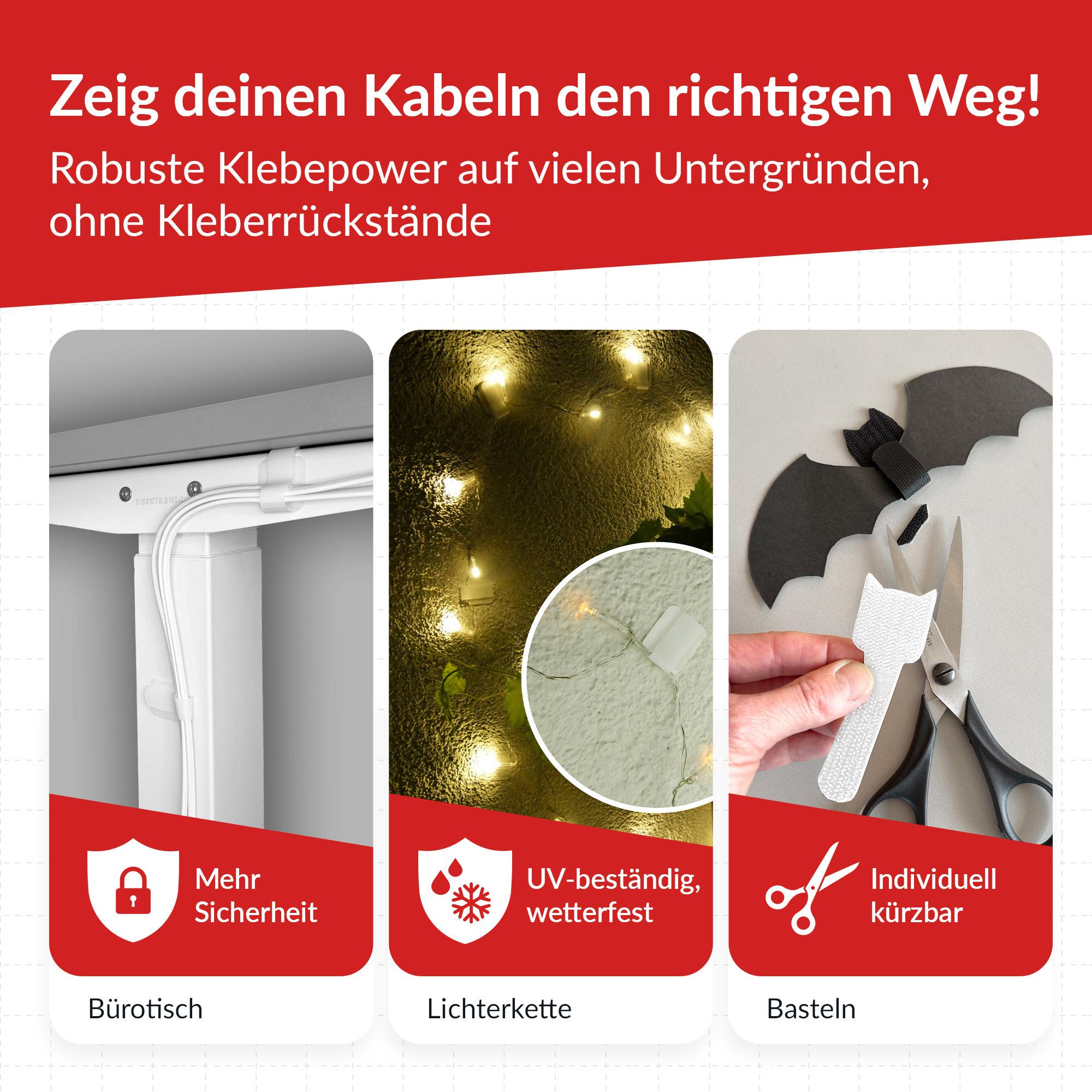 M-Cab Wall Bianco 10pezzo[i] fascetta (LTC Wall Cable Management Clips Self-Adhesive [White])