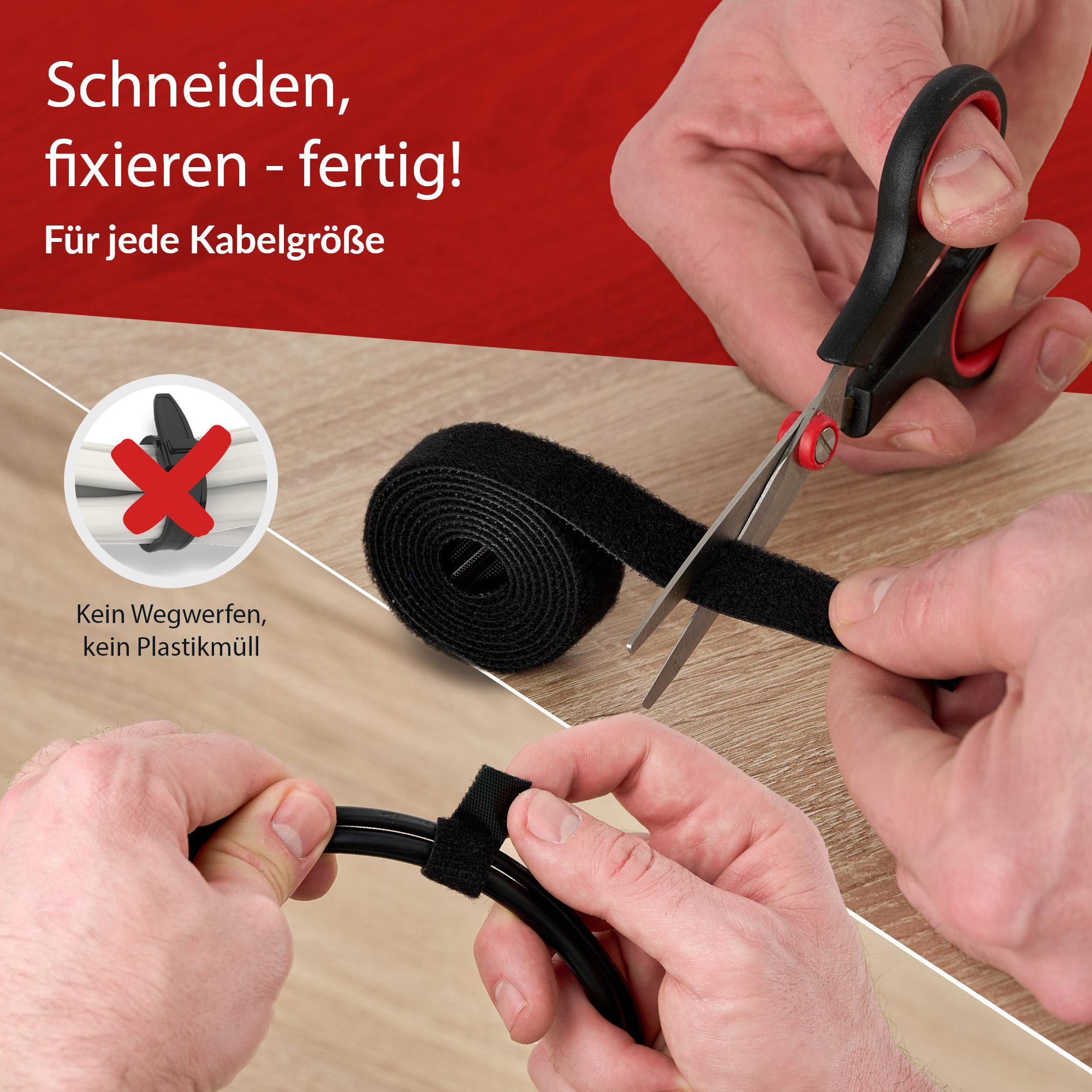 Label-the-cable PRO 1210 Velcro Velour Nero 1 pezzo[i] (LTC Pro Roll Cable Management Hook and Loop Tape [black])