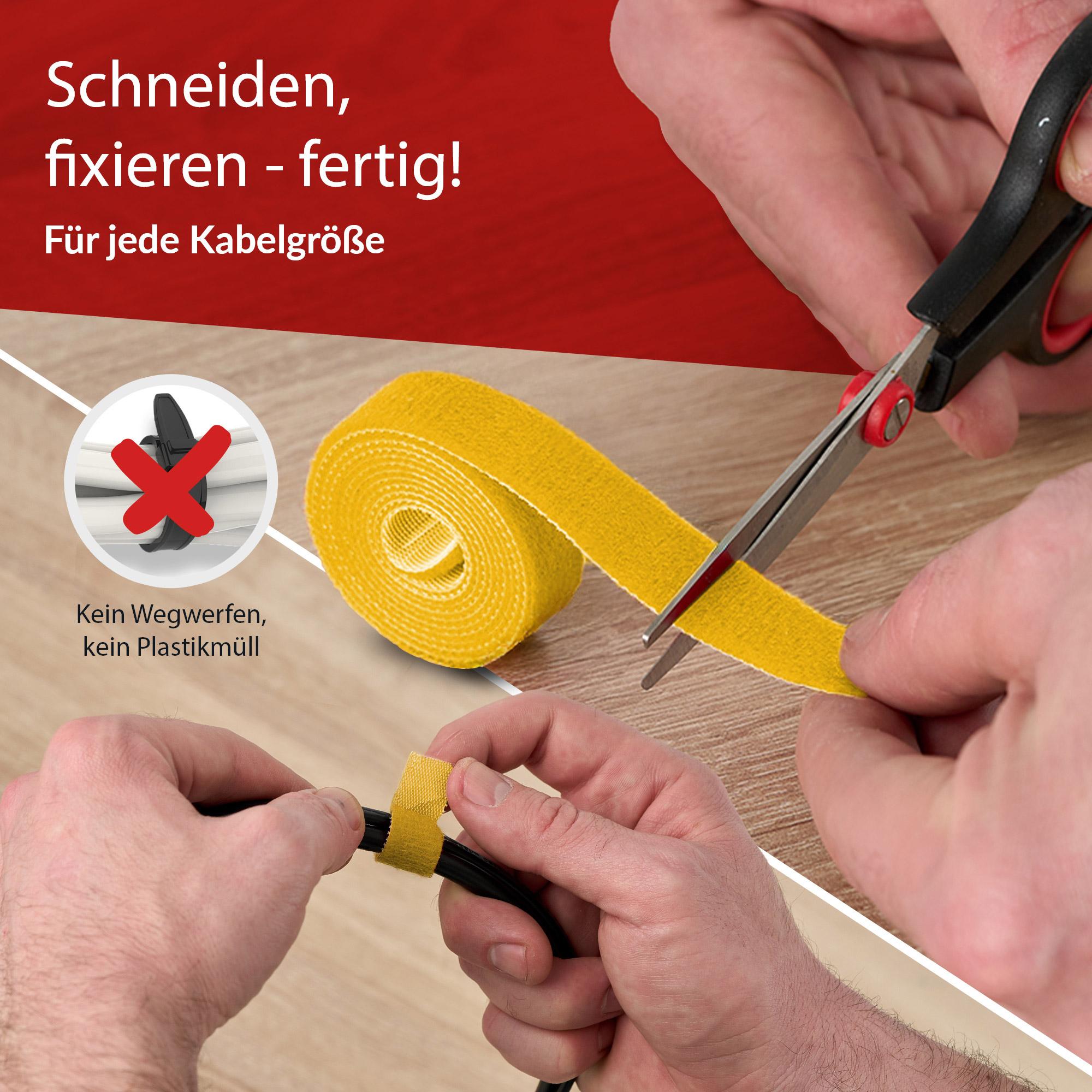 Label-the-cable PRO 1240 fascetta Giallo (LTC Pro Roll Cable Management Hook and Loop Tape [Yellow])