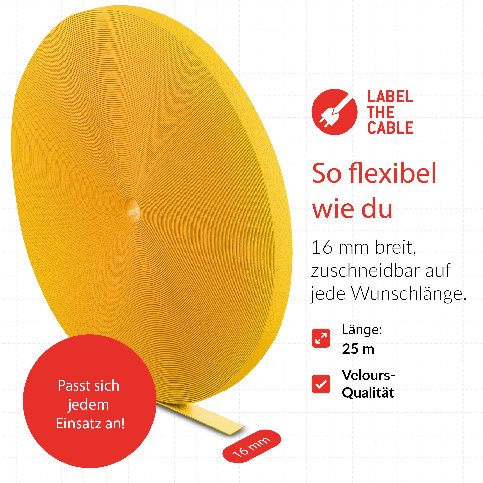 Label-the-cable PRO 1240 fascetta Giallo (LTC Pro Roll Cable Management Hook and Loop Tape [Yellow])