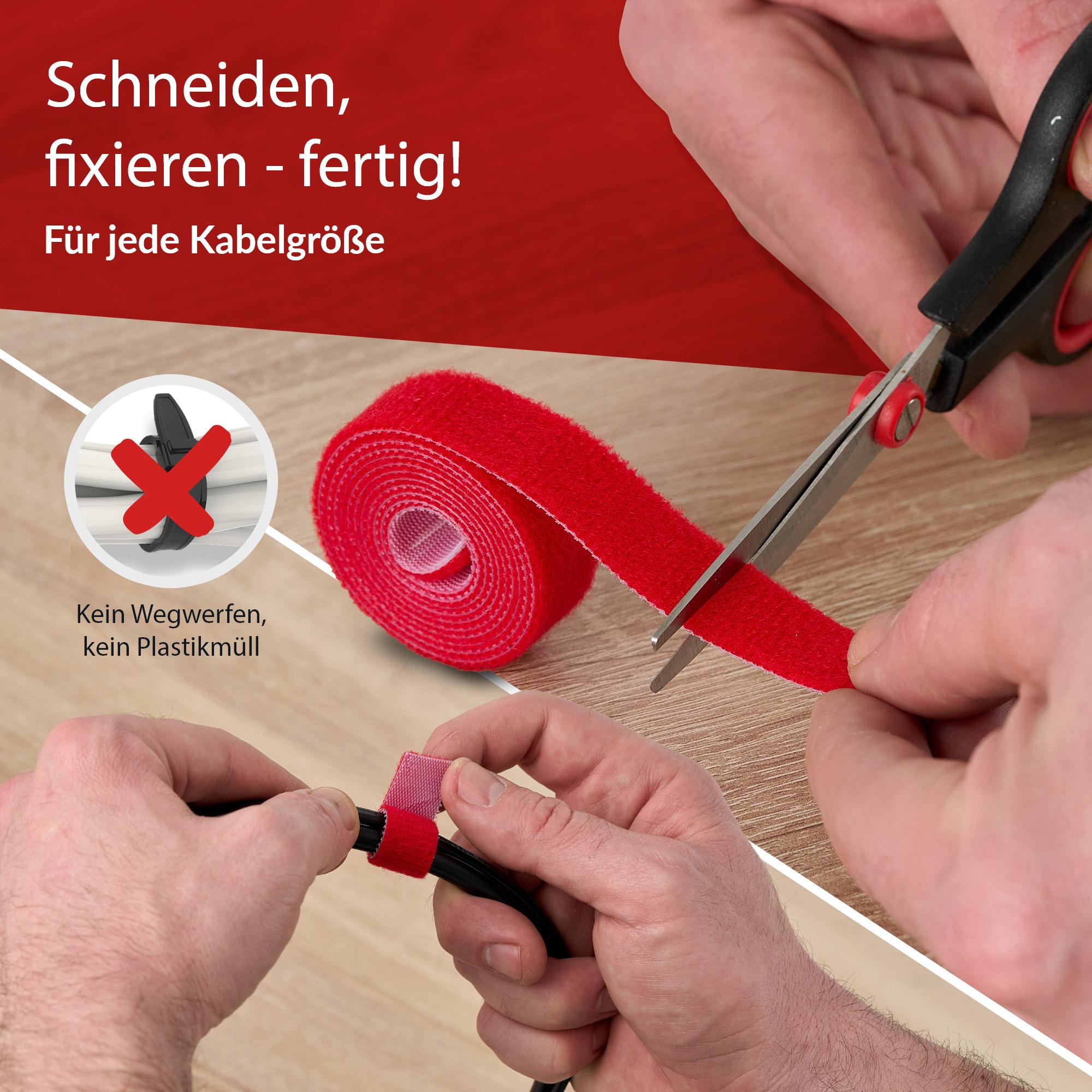 Label-the-cable PRO 1260 organizer per cavi Cable flex tube Scrivania/Parete Rosso 1 pezzo[i] (LTC Pro Roll Cable Management Ho