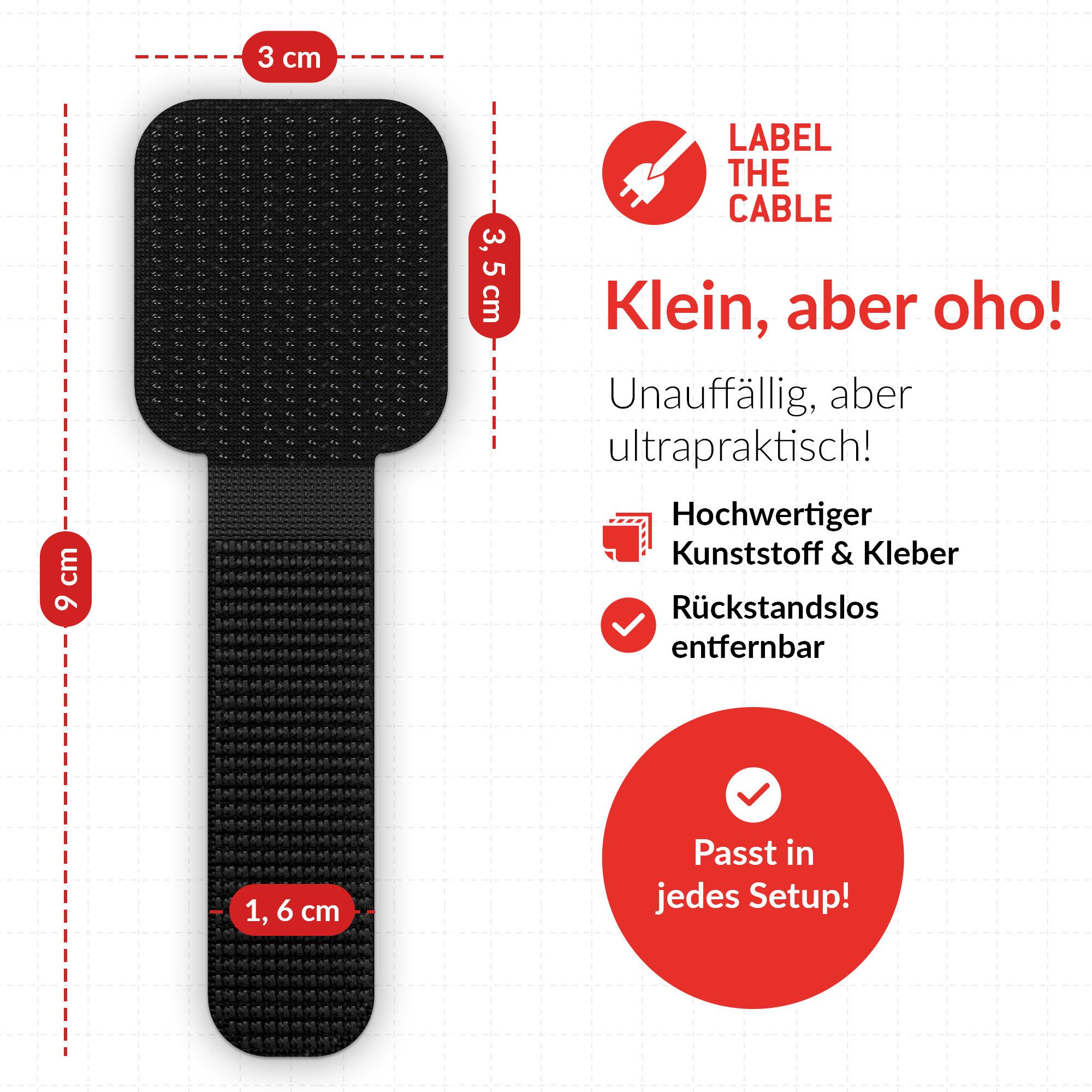 Label-the-cable Wall Velcro Nero 50 pezzo[i] (LTC Pro Wall Cable Management Clips Self-Adhesive [black])