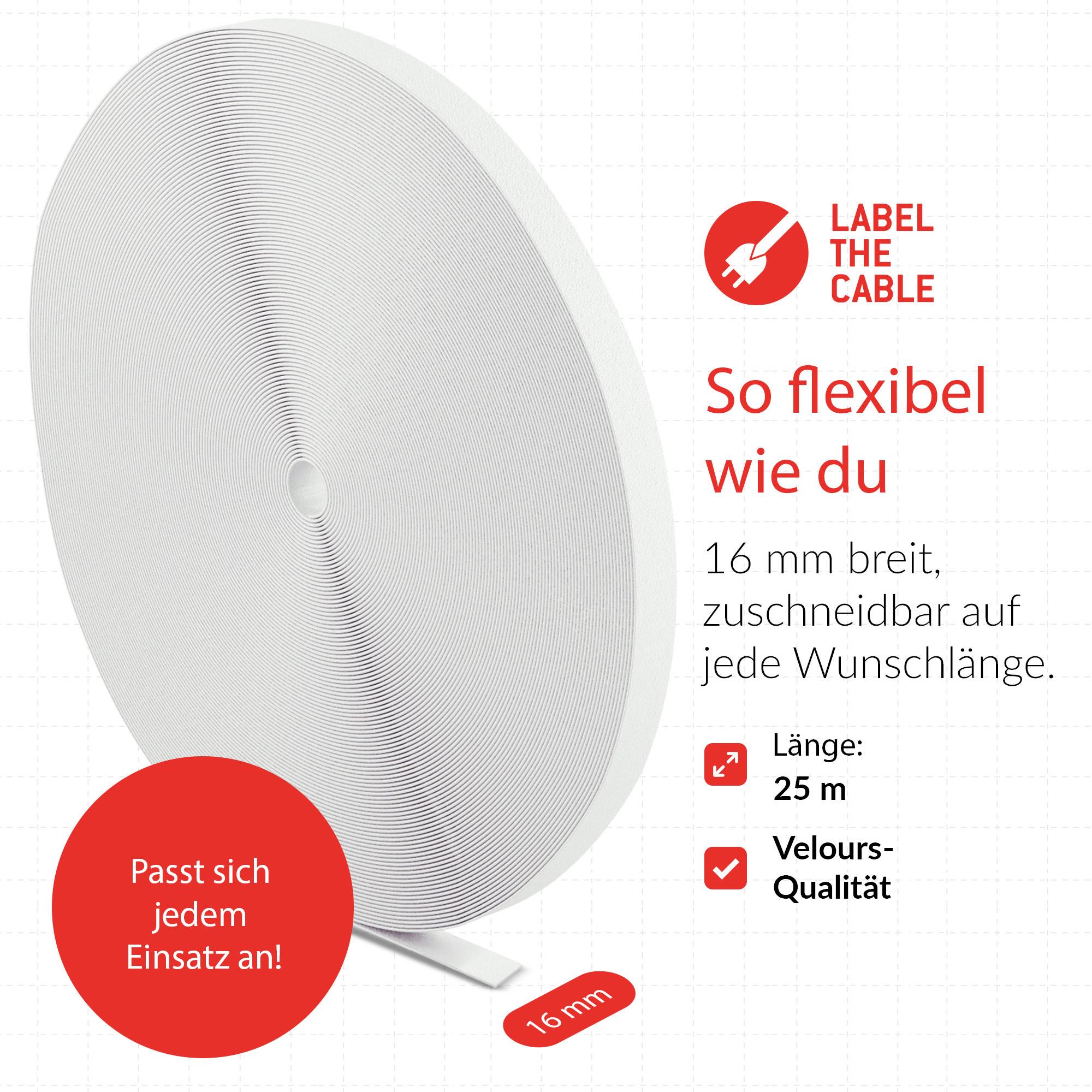 Etichettare il cavo in velcro bianco