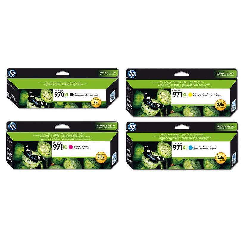 Confezione multipla di cartucce per stampante originali HP 970XL/971XL nero ciano magenta giallo