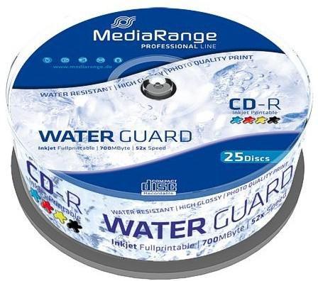 MediaRange CD-R 700MB 80min 52x stampabile, impermeabile, scatola per dolci da 25