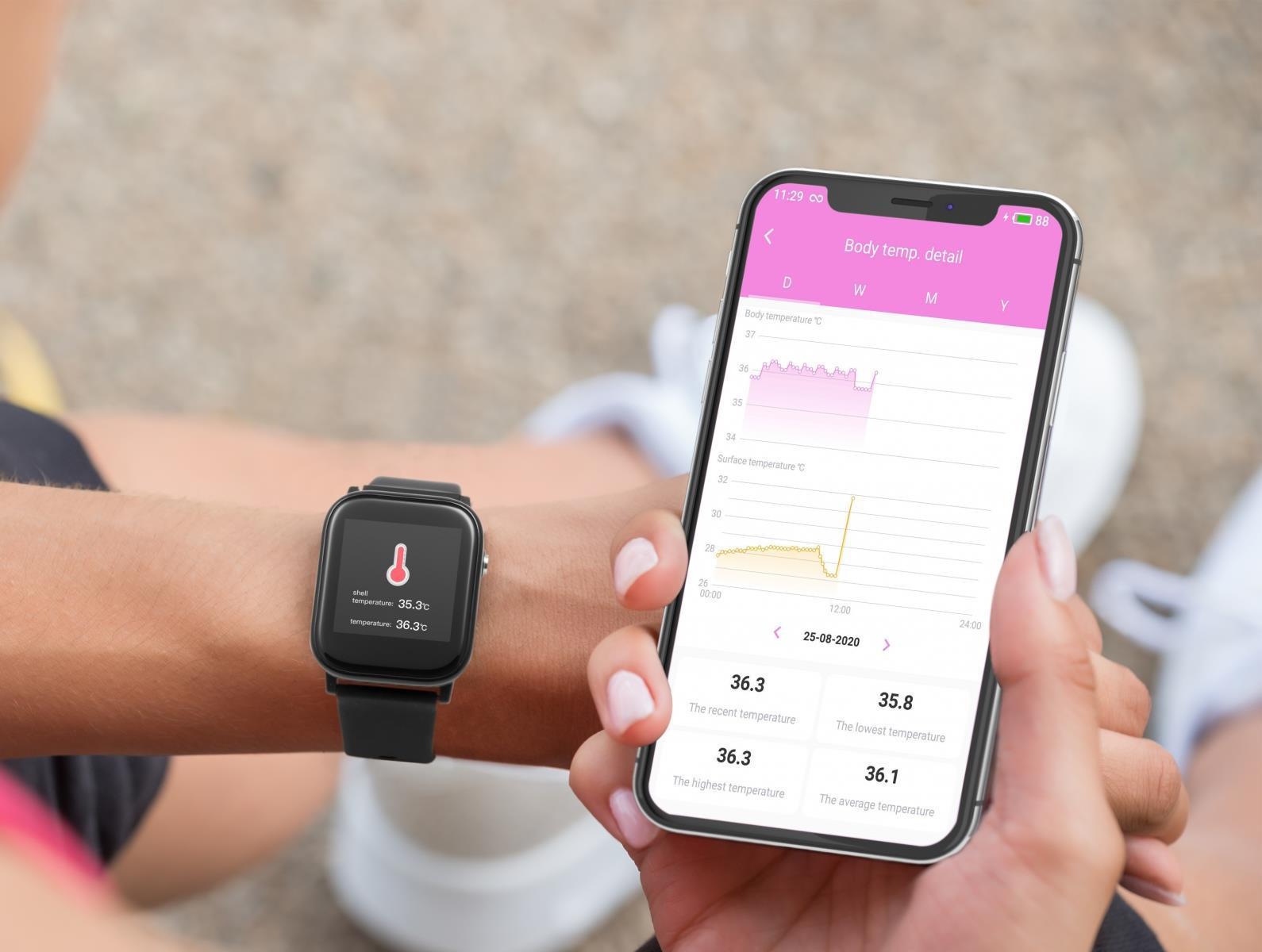 Technaxx TX-SW6HR 3,56 cm [1.4] Nero (TECHNAXX SMARTWATCH - TEMPERATURE MEASUREMENT TX-SW6HR)