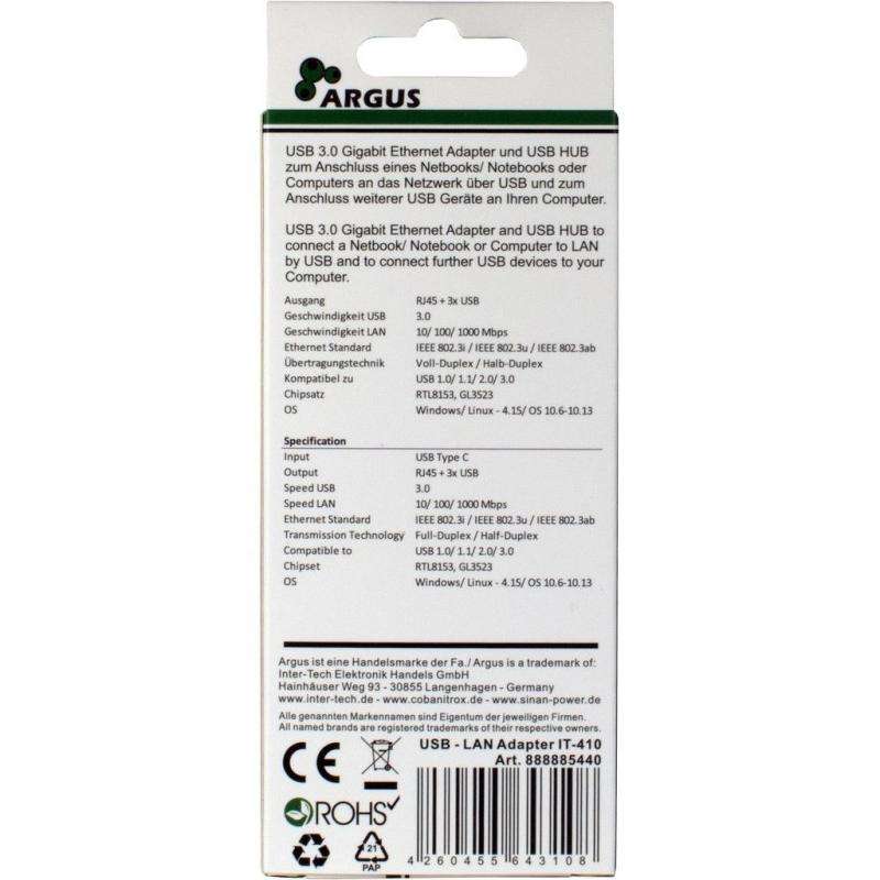 Argus IT-310 Hub 3 porte USB