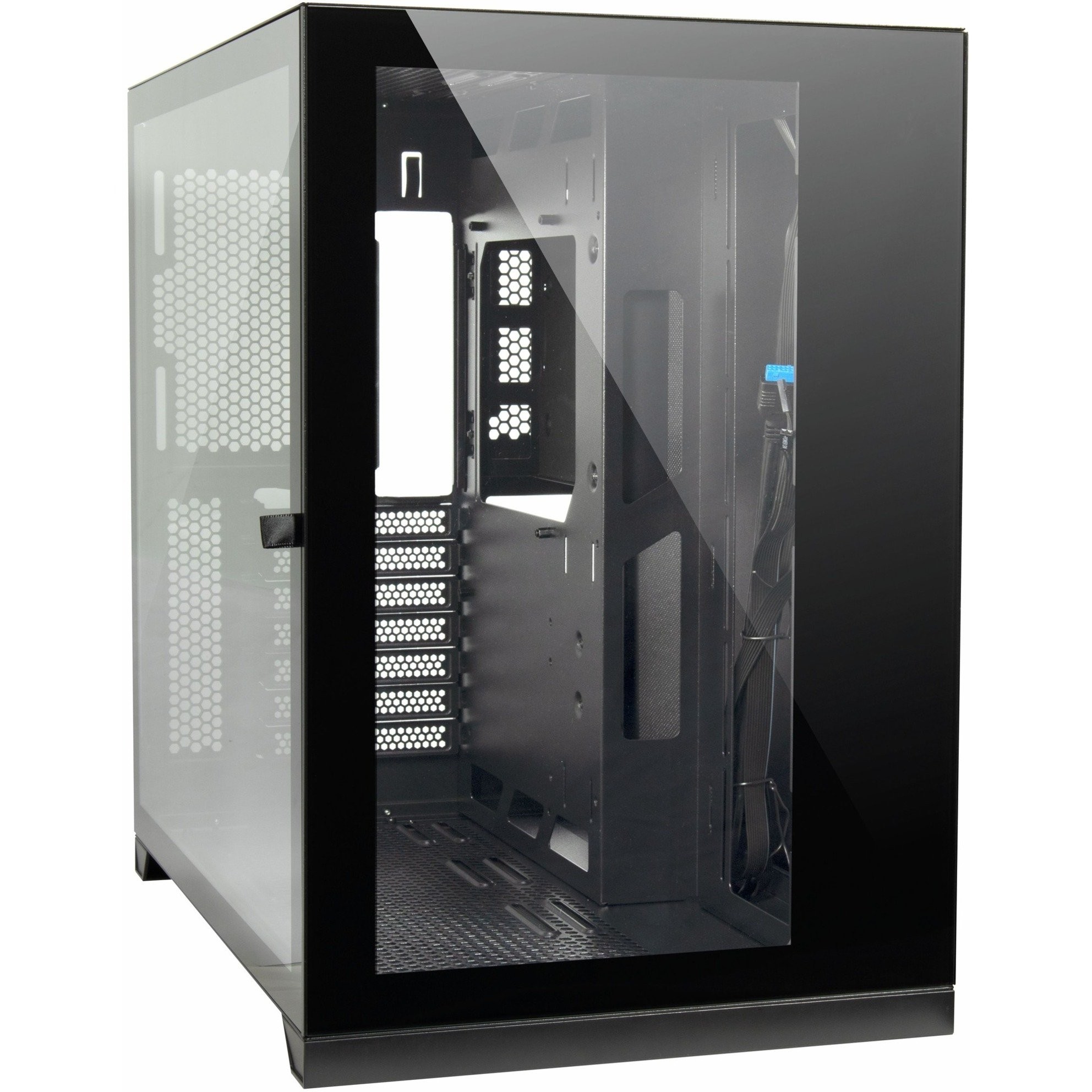 Custodia da gioco Inter-Tech C-703 Vision ATX, vetro temperato, nero