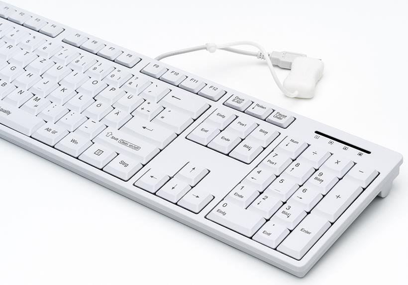 Gett GCQ CleanType Easy Basic USB Spray Water -Tight AntimicRobielle Oberflaeche White 105 Keys (CH) (KL25206)