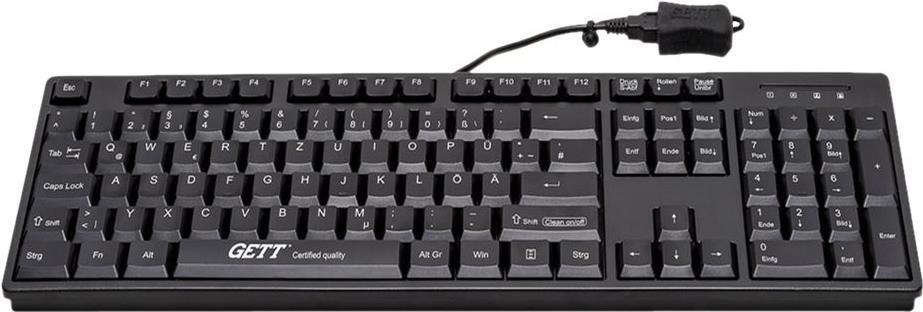 Gett GCQ CleanType Easy Basic USB Black Spraywater IntimicRobielle Oberflaeche White 105 Keys (CH) (KL26216)