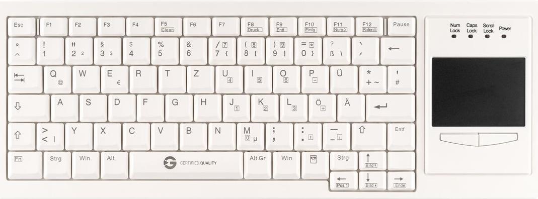 Ottieni CleanType Xtra touch tastiera con touchpad USB Color White Layout - Get Cleanype xtra touch tastiera con touchpad USB C
