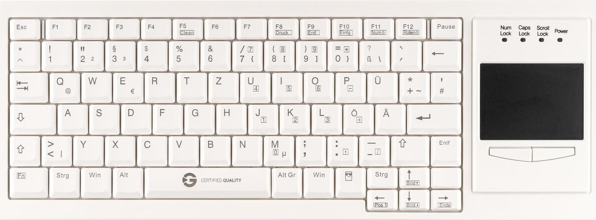 Ottieni CleanType Xtra Touch WL Cavo Cicling tastiera con layout bianco Colore touchpad - Get CleanType Xtra Touch WL Tastiera