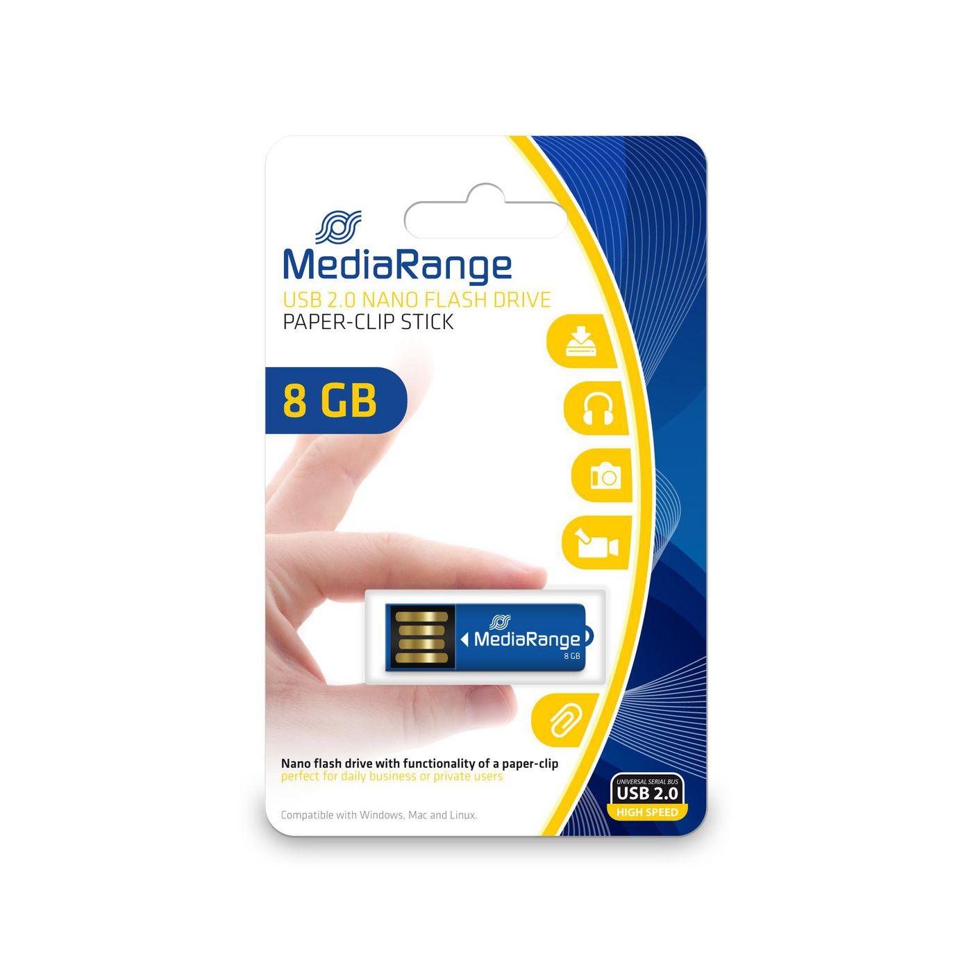 USB Nanostick 8 GB m. Klammerf