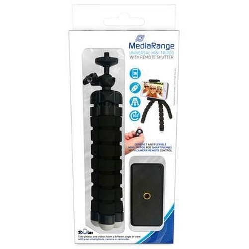 MediaRange MRMA205 treppiede Telefono cellulare 3 gamba/gambe Nero (MediaRange Mini-Stativ m. flexiblem Ge)