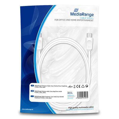 MediaRange MRCS163 cavo coassiale 3 m Bianco (MRCS163)