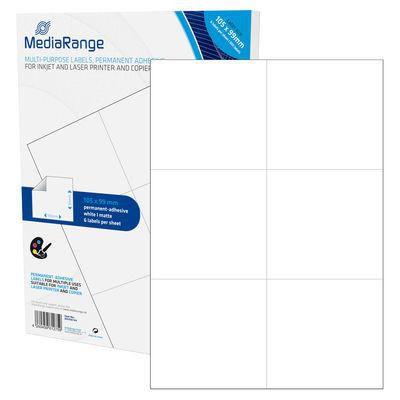 MediaRange MRINK144 etichetta autoadesiva Permanente Bianco 300 pz (MediaRange MRINK144 - etiketter til fl)