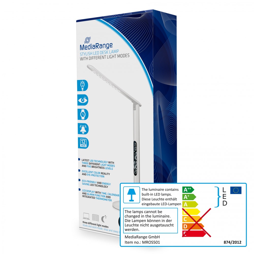 Elegante lampada da scrivania a LED vers. colore chiaro, bianco