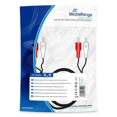 MediaRange MRCS128 cavo audio 2,5 m 2 x RCA Nero, Rosso, Bianco (MediaRange Audiokabel 2xCinch RCA Stec)