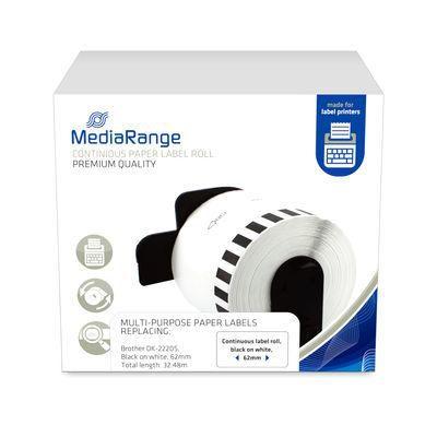 MediaRange MRBDK22205 etichetta per stampante Bianco Etichetta per stampante non adesiva (Continuous Paper Label For - Label Pr