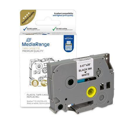 MediaRange MRBTZ231 etichetta per stampante Nero Bianco (Plastic Tape Cassette For - Label Printers Using Brother - Tz-231/Tze-