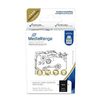 Cassetta nastro MediaRange 12mm bianco/nero Brother TZ-335/TZe-335 8m