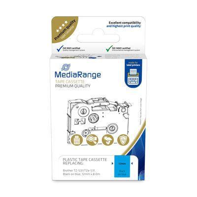Cassetta nastro MediaRange 12mm nero/blu Brother TZ-531/TZe-531 8m
