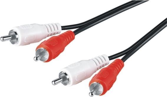 M-Cab 7200186 cavo audio 05 m 2 x RCA Nero (RCA CONNECT CABLE L/R 0.5M - BK 2X M/M AUDIO)