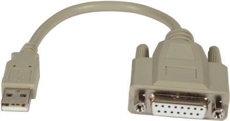 M-Cab 7200448 cavo seriale Grigio 02 m USB tipo A (0.2M USB A-M TO GAME DSUB15/F - USB2.0 ADAPTERKABEL GAME PORT)