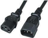 M-Cab 7200471 cavo di alimentazione Nero 3 m Accoppiatore C14 Accoppiatore C13 (3M POWER CORD C13-C14 - BK - EXTENSION F/M 3 X